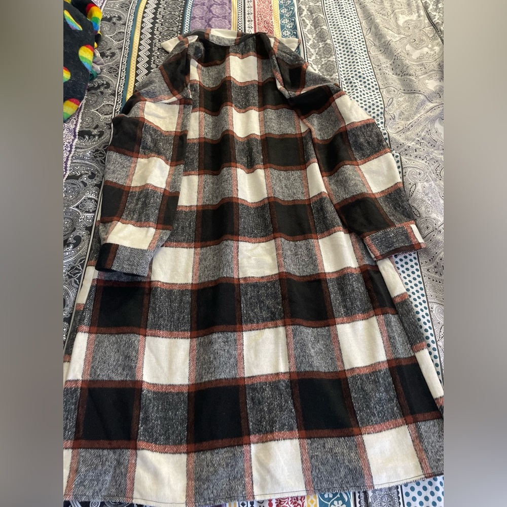 Medium black, white and red flannel worn a couple times